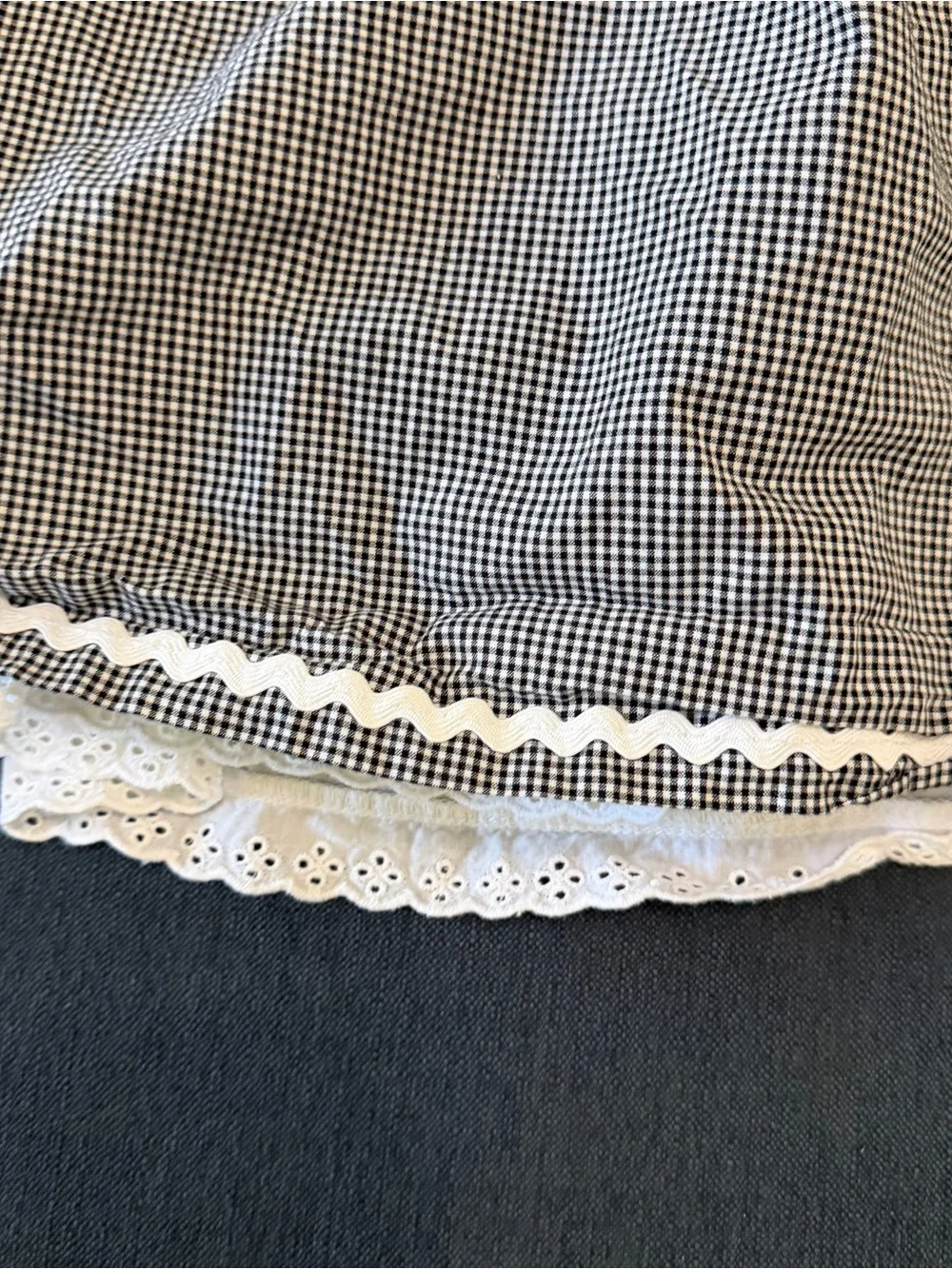 The Children's Place Black and White Smocked Gingham Dress Sz 10
